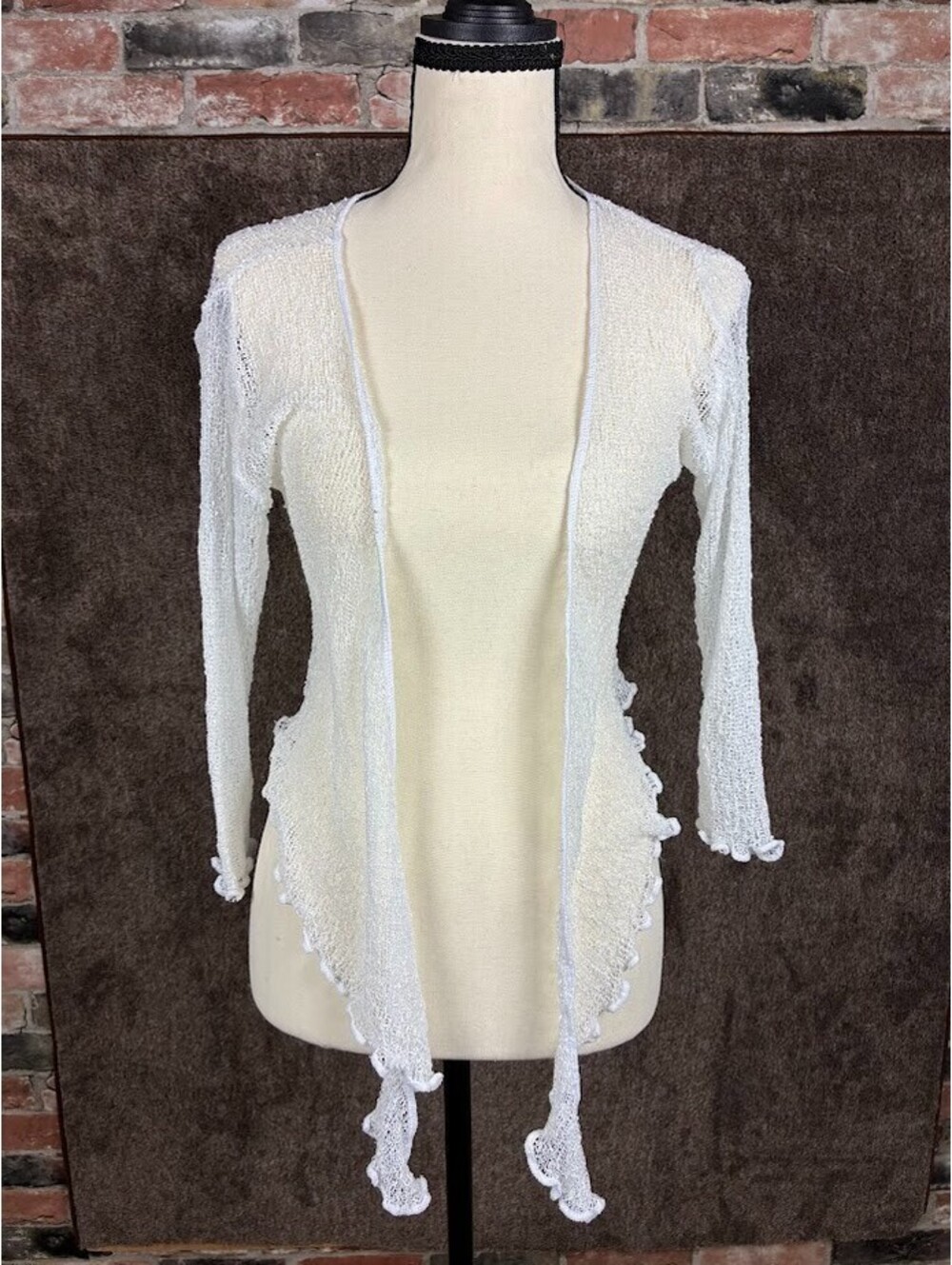 Womens Fairy Mesh Open Cardigan One Size white